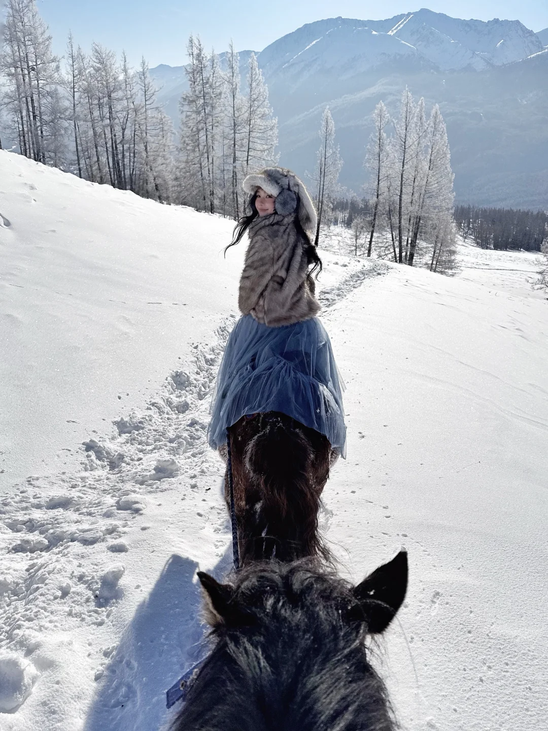 新疆｜喀纳斯冬日骑马闯入雪域仙境❄️观鱼台