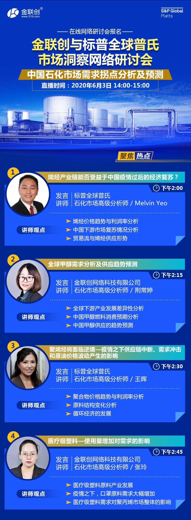 【关注】金联创与标普全球普氏市场洞察网络研讨会：中国石化市场需求拐点分析及预测