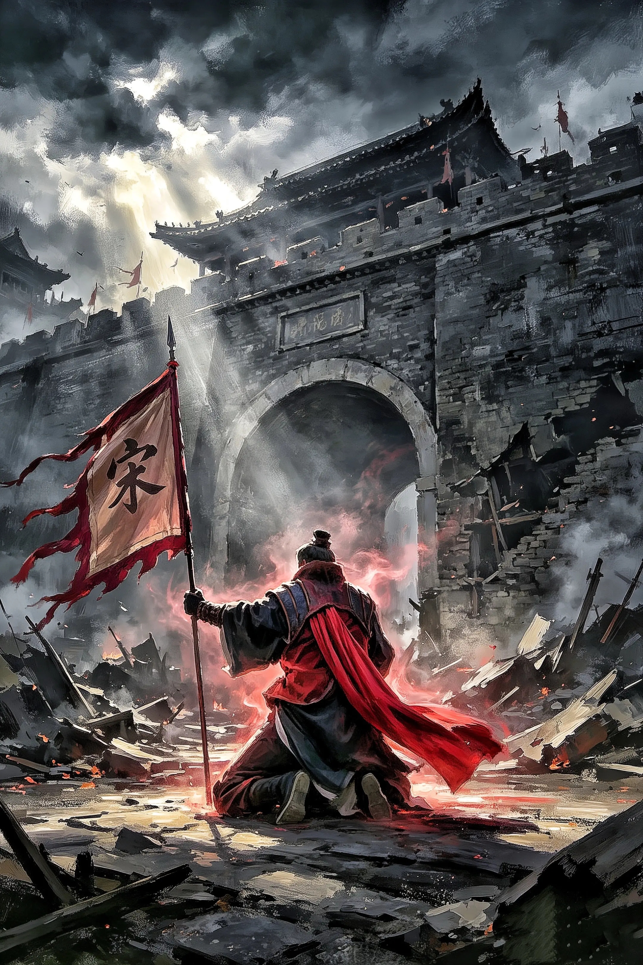 郭靖守襄阳危 神雕侠及时赶到。