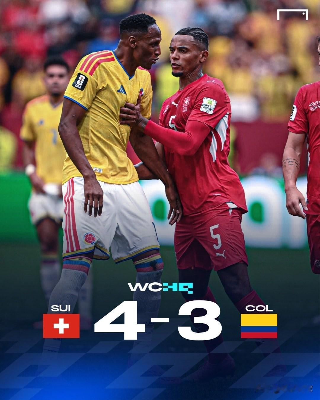 瑞士🇨🇭点球大战4-3哥伦比亚🇨🇴
拿到最后一张八强门票。