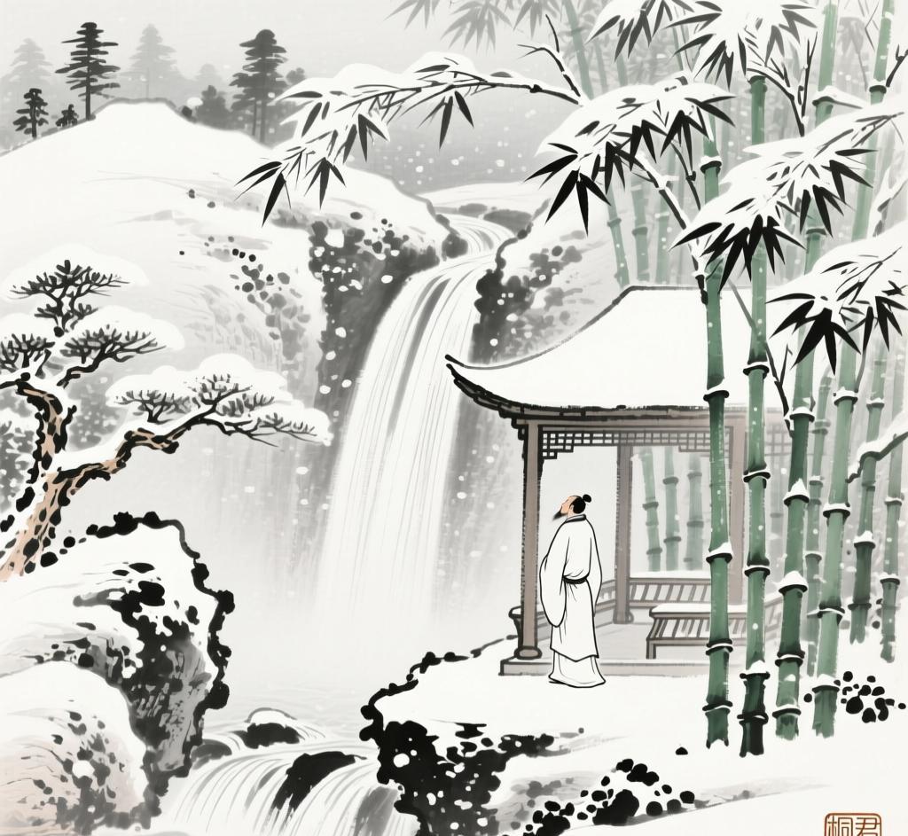 星子县西云脚裂，青天倒垂白玉阙。巨灵擘山通银河，羲和掷辔追飞雪。初疑雷公碾雹车，