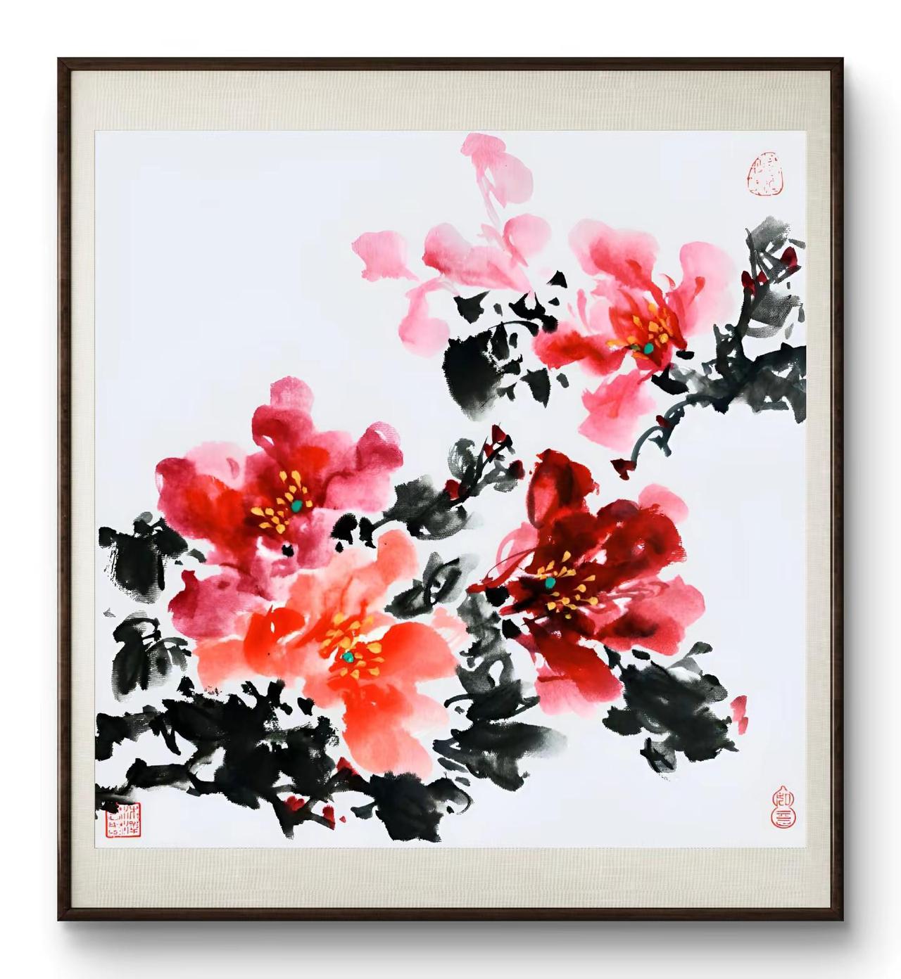 手绘国画作品 国画 写意国画牡丹 写意花卉