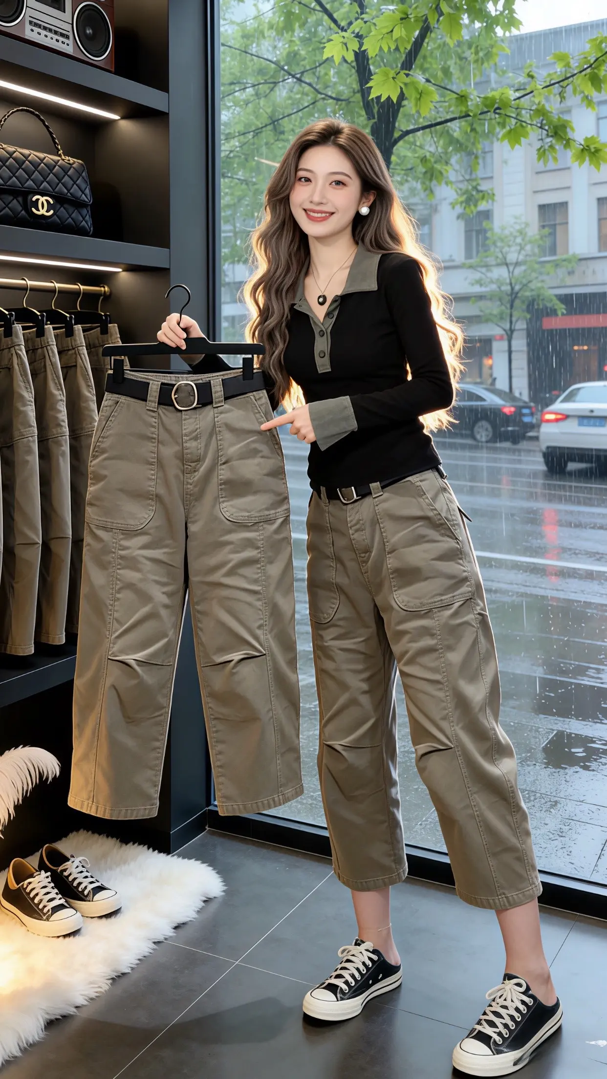 穿出你的chic风 高颜值炸街女工装裤 休闲气质穿搭 春款上新 谁穿谁好看