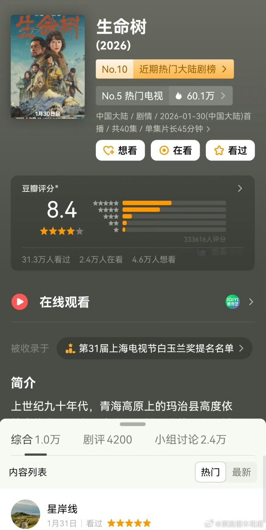 是谁给的勇气让你们说出杨紫90花第二位视后这种鬼话！一个是24万人评出3.2分的