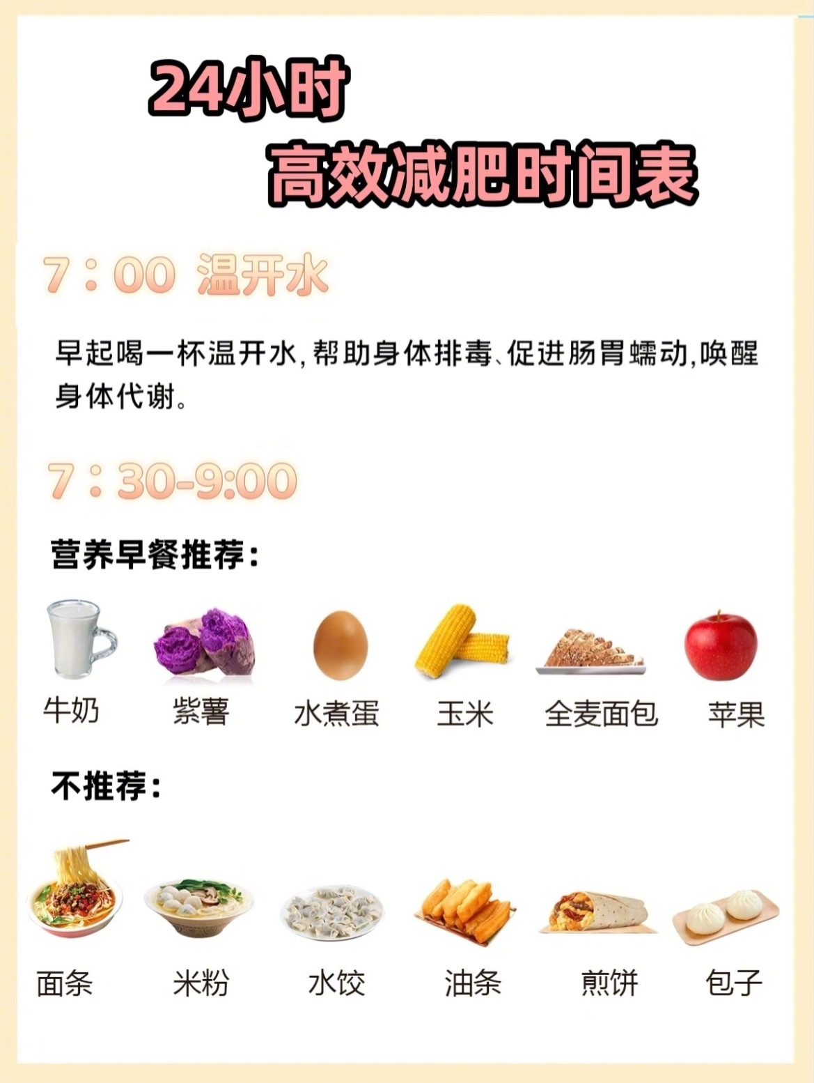 “24小时高效减肥时间表”对于减肥这件事，除了正确补充营养，分配合理的时间也非常