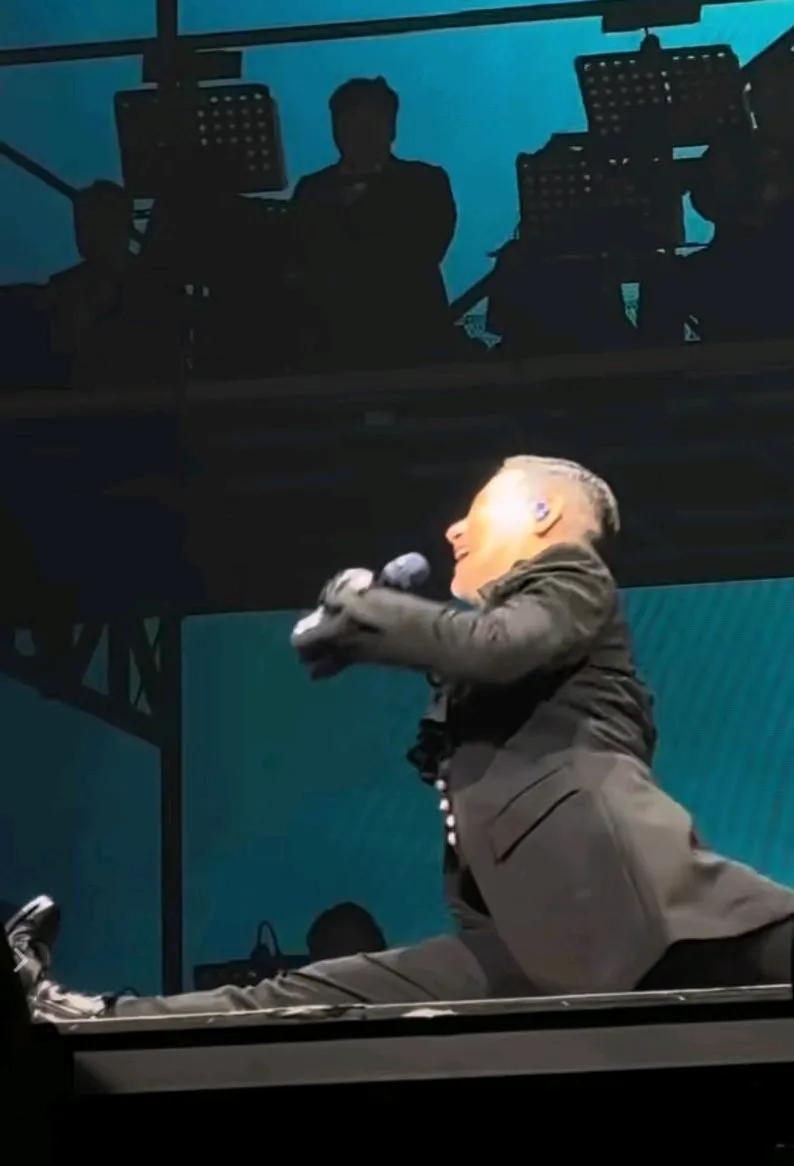 张学友、刘德华真是歌星里面敬业的典范，两人都60多岁了，一个表演一字马劈腿、一个