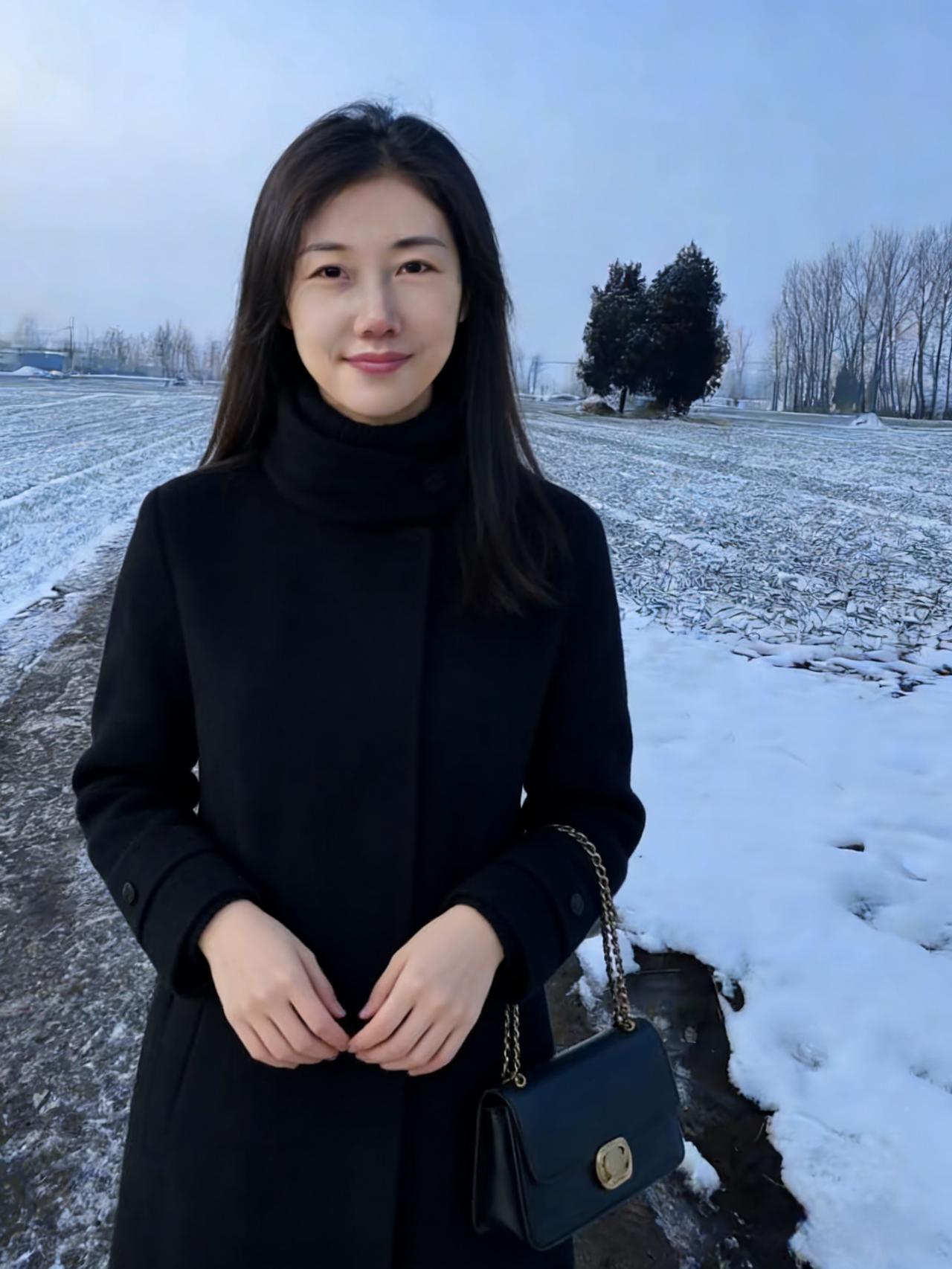 雪满郊原静，长空万里澄。
玄衣裁夜色，素面照寒英。
缓步怜霜草，凝眸望故城。
嫣