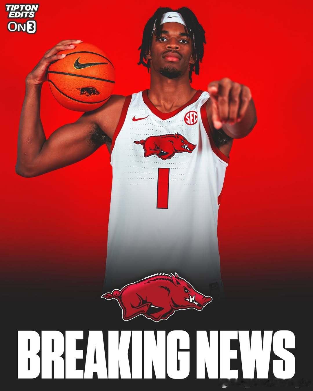 福尔曼大学内线库珀·鲍泽(Cooper Bowser)转学加盟阿肯色大学这位身高