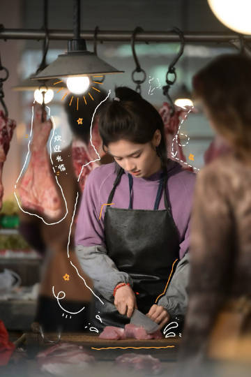 张婧仪任冬雪打工「任」PLOG更新，还有啥是任冬雪不会干的，想光临“小任”的猪肉