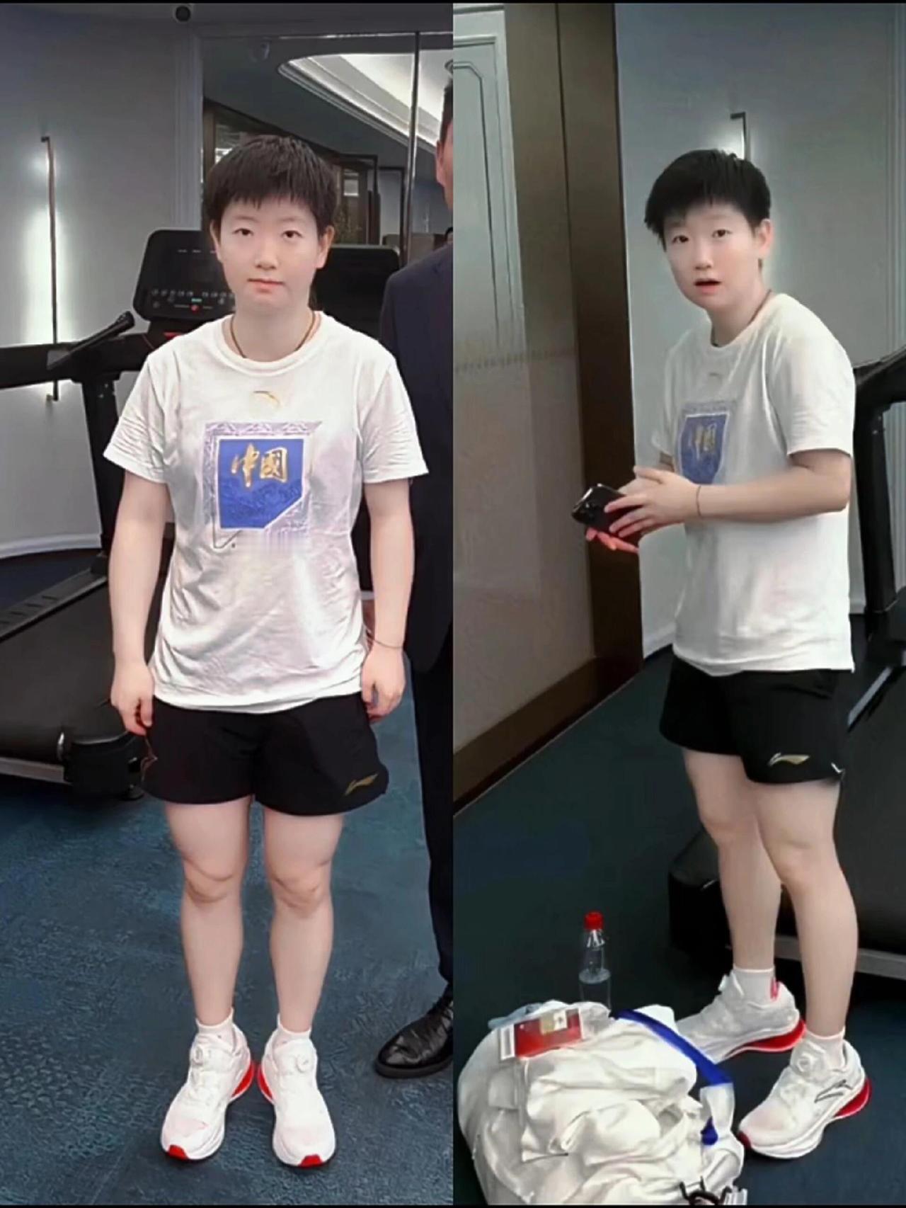 孙颖莎很可爱，简直就是最快乐的宝，白色衣服很衬肤色，世界冠军的状态真好！
手好看