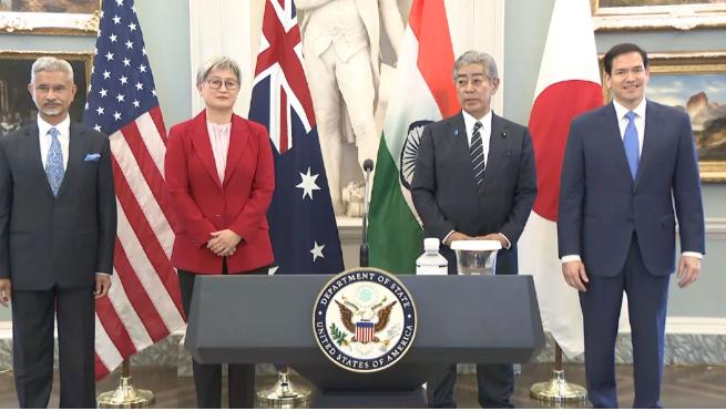 最近，美日印澳四国外长在新德里四边机制会议上高调抛出联合声明，用海上监视、斐济建