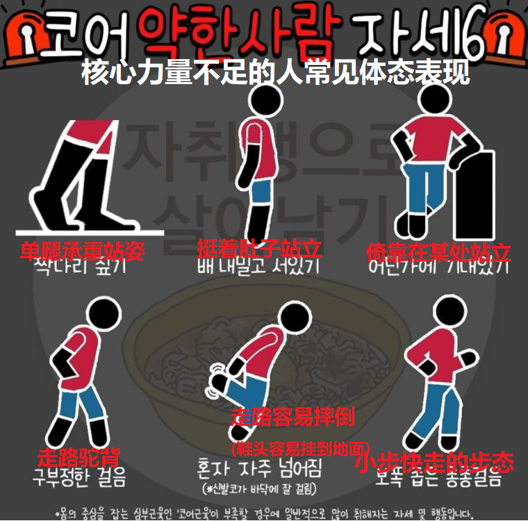【Theqoo】核心力量不足的人常见体态表现 ​​​