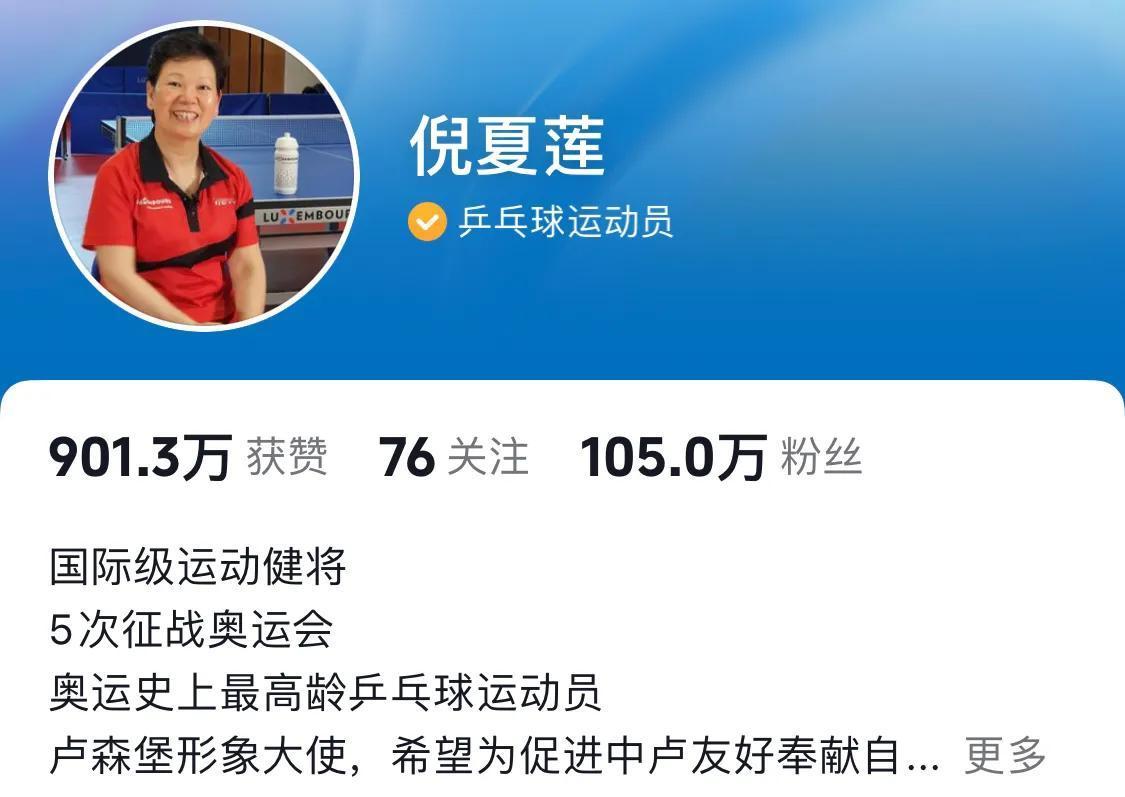卢森堡人口66.9万，倪夏莲抖音粉丝105万，获赞901万，这个数字估计让老外很