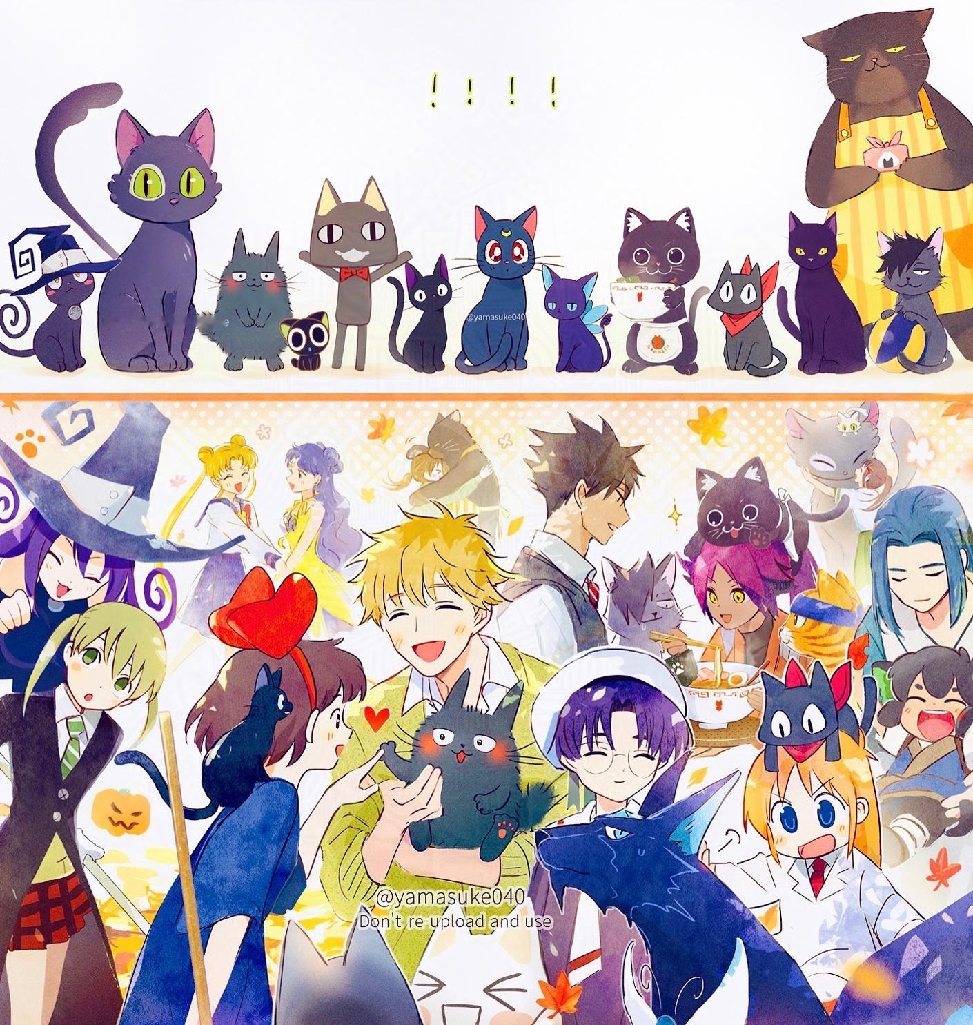 跃动青春动漫秋天的猫咪们好可爱的大家哇.[哇]绘：1yamasuke060 ​​