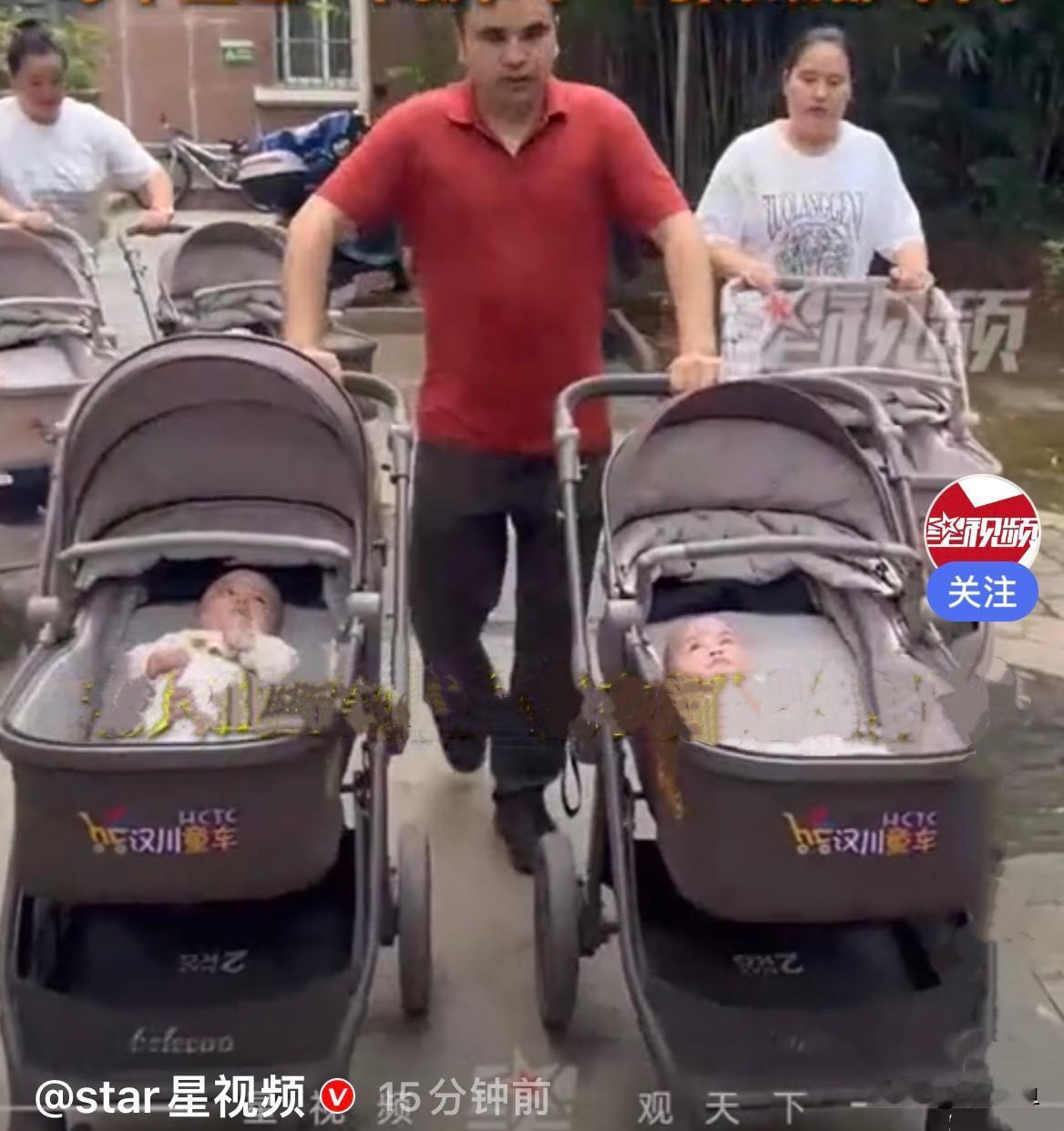今年年初，新疆妈妈迪丽在武汉生下的一男四女五胞胎，现在已经八个多月了，全都白白胖