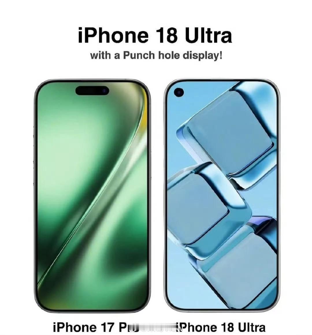 iPhone18Pro系列屏幕曝光记得边角挖孔屏是安卓一几年的设计，水滴屏也是安