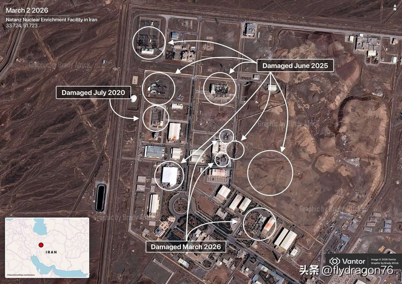 🇮🇷纳坦兹铀浓缩设施遭袭的卫星图像。

第一张图中的信息图显示了2020年7