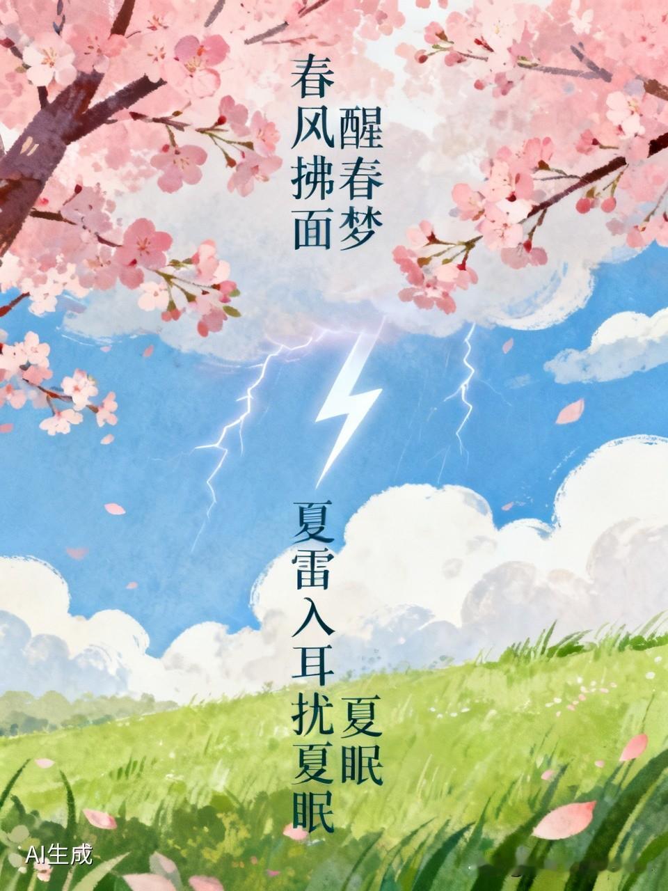 上联：春风拂面醒春梦；念姐邀对...夏雷入耳扰夏眠。