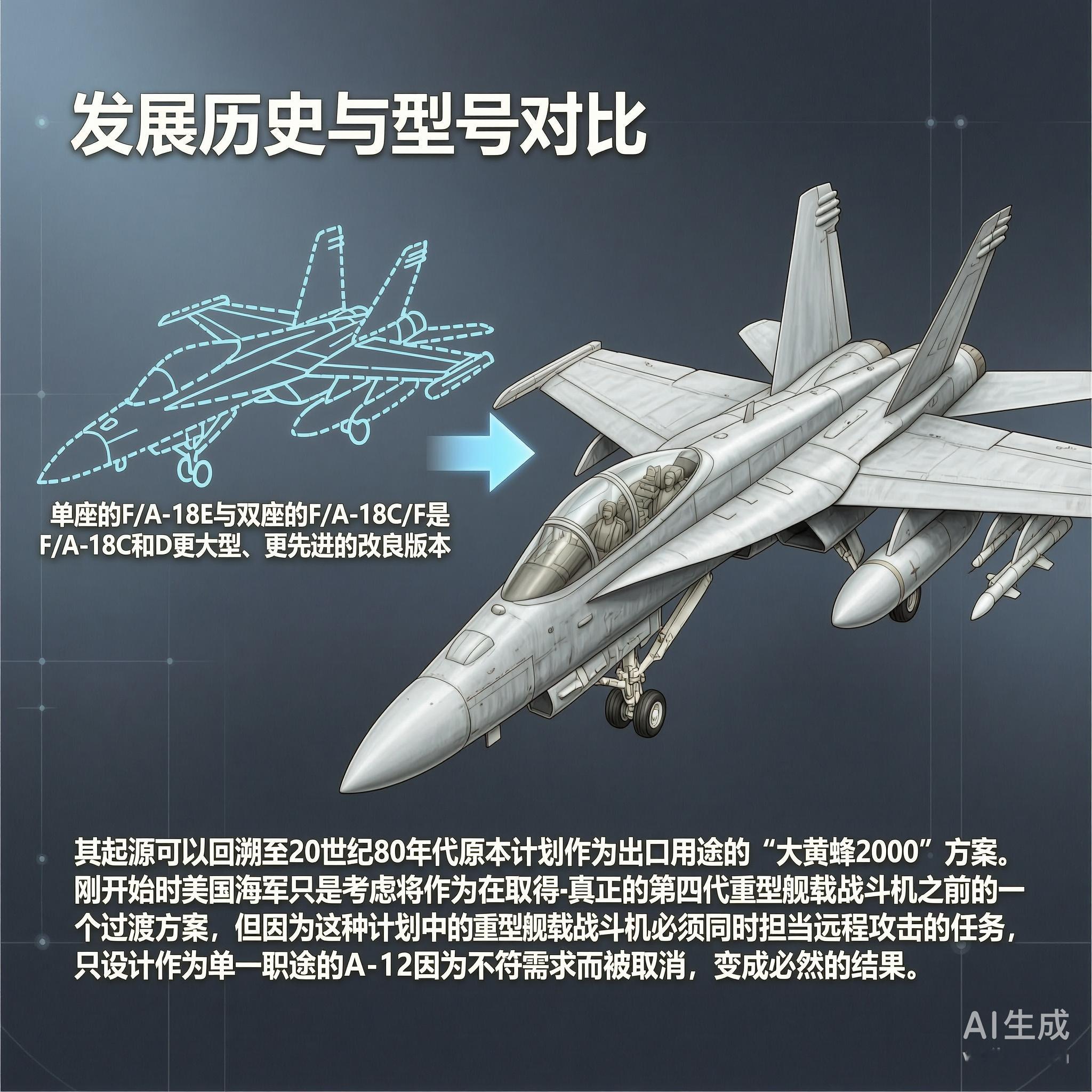 军事ai新视野 F/A-18E/F“超级大黄蜂”舰载战斗轰炸机［美］最大速度：1