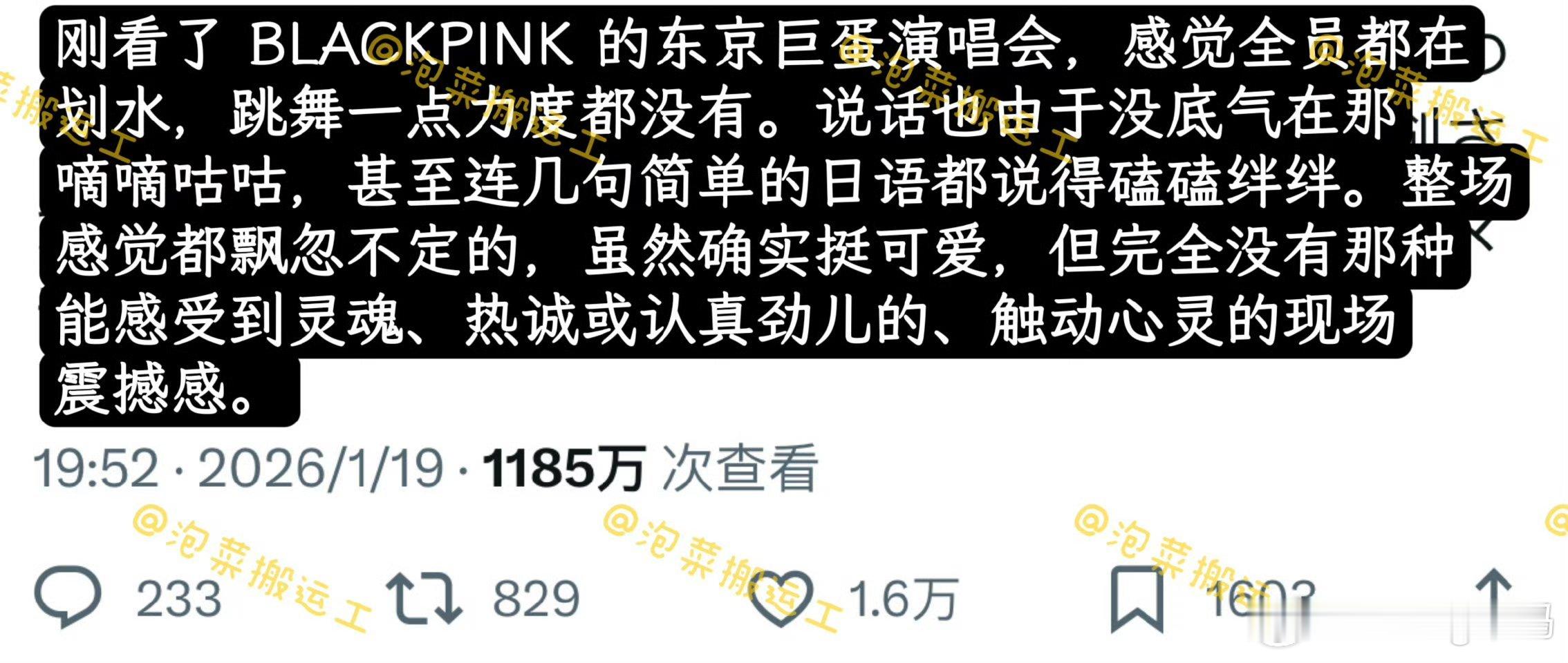 BLACKPINK日本演唱会争议终于不是中巡划水了不过他们最新行程都挺满的 