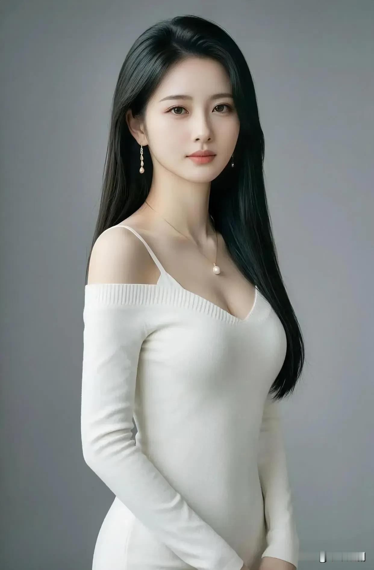 一袭素白，静而不争
美女穿搭照 穿搭展示美女