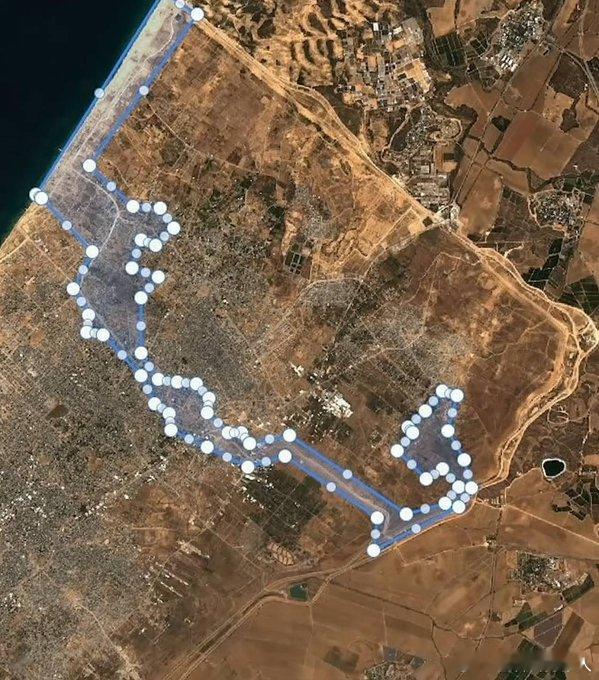 卫星图像显示以色列包围了加沙北部以色列国防军 （IDF） 实际上已将加沙划分为三