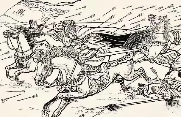 “马超小儿，勿伤我主，有某家在此，休得无礼！”从山坡边上转过一将放过曹...
