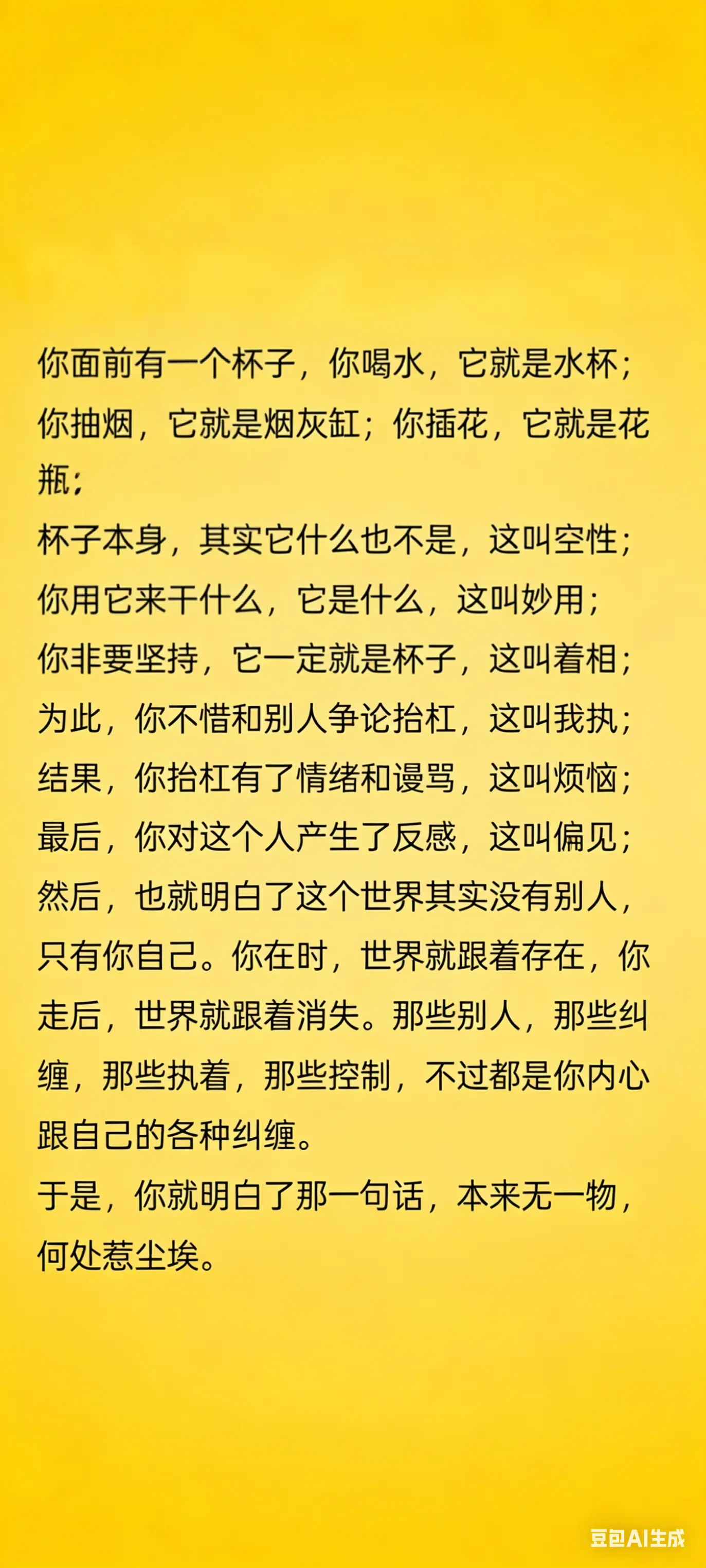 一个杯子讲透 空性 妙用 着相   我执 烦恼 偏见