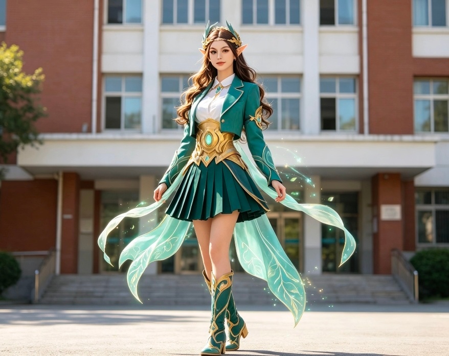 王者英雄开学变装王者高校迎新季我在学校很想农从日常校服切换成藏着森林氛围感的自己