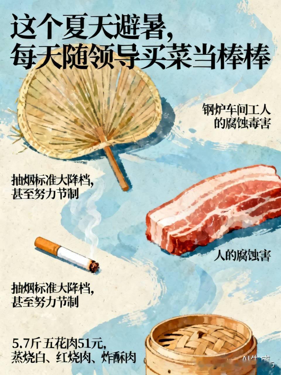 这个夏天避暑，每天随领导买菜当棒棒，我抽烟的标准直接大降档，甚至开始努力节制。