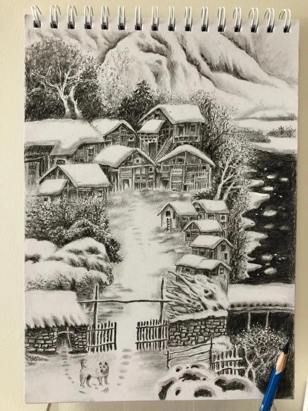 真想要回这幅画，当年同学一定要，
现在静不下心来，没了灵感，也懒得动笔了。特别喜