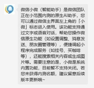 微信迎史上最大更新微信原生AI助手小微内测了，还没全部推送，等着正式版本上线吧[