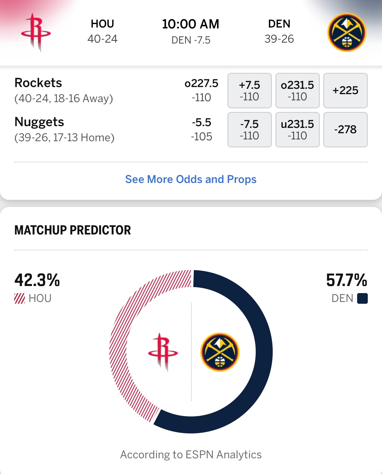 对湖人来说，今天掘金与火箭的比赛谁赢都可以，重要的是之后与掘金、与火箭的三场球。