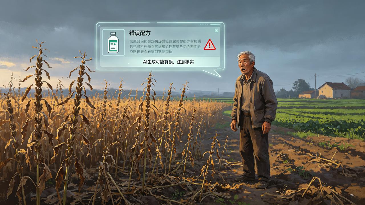 深耕农田多年的他，常年依靠AI咨询种田技巧，久而久之全然信赖智能工具。近日，他严
