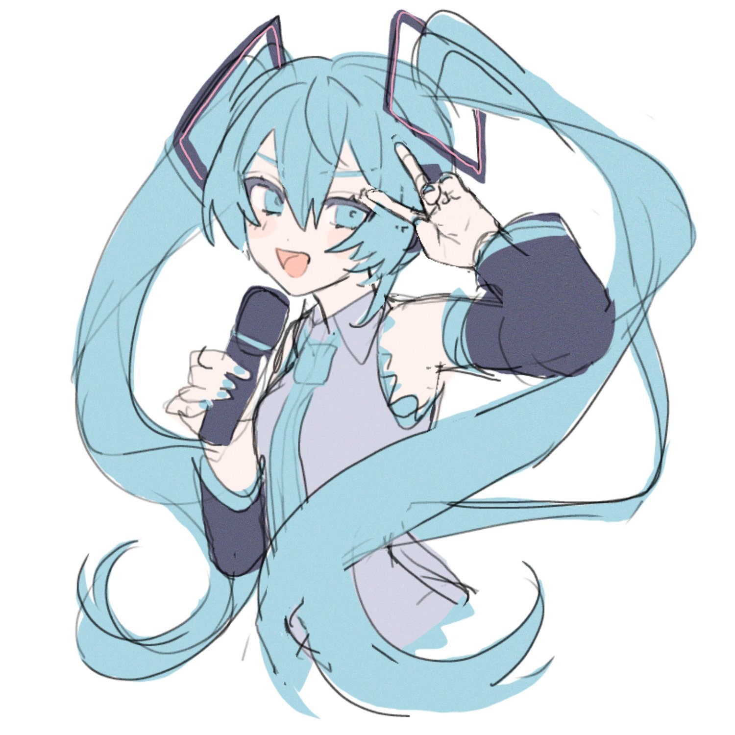 初音未来动漫仲夏狂欢季 还是喜欢活泼可爱舞台上闪闪发亮的公主殿下哇.绘：CH3C