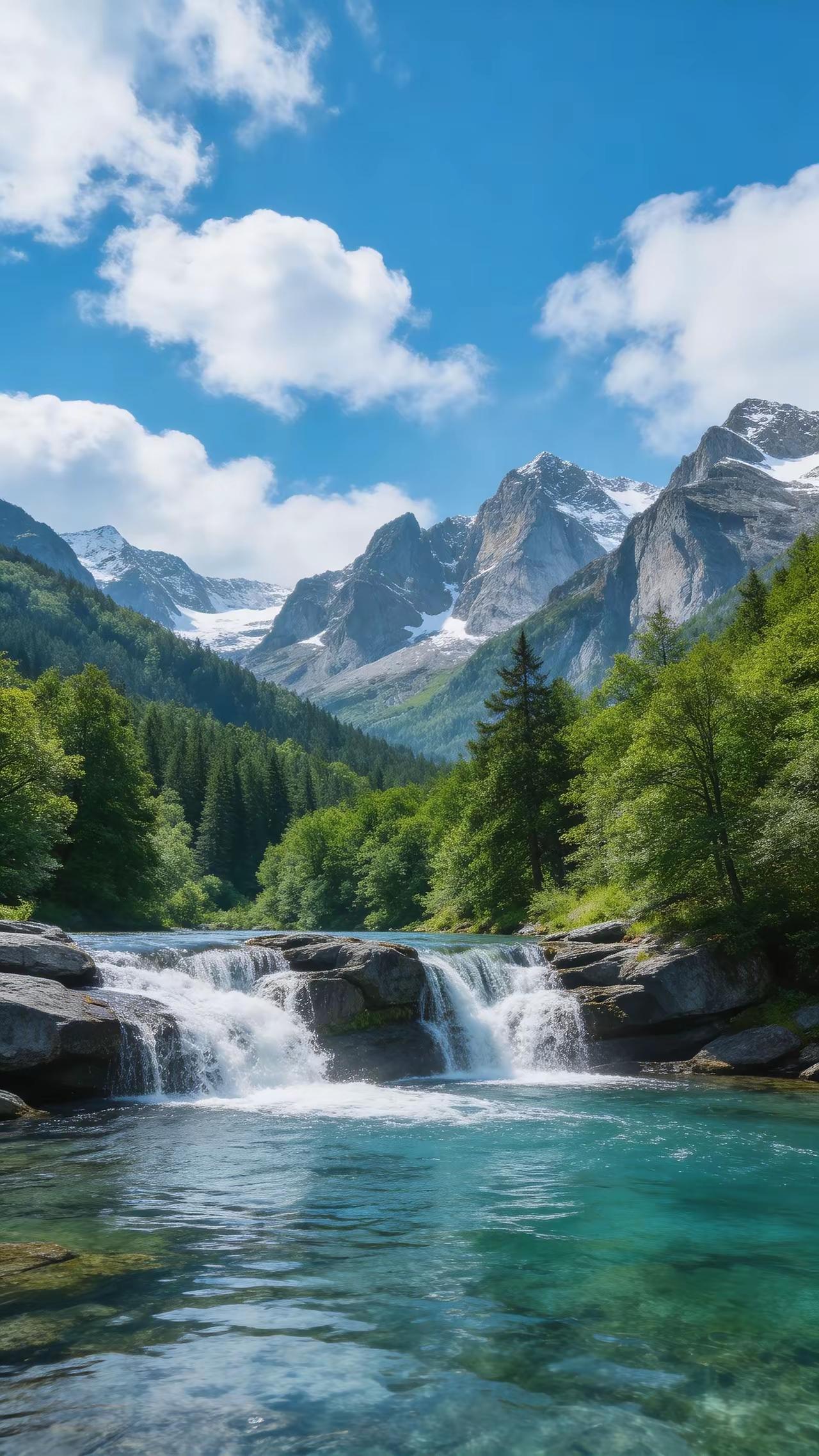 飞瀑，从高处不顾一切往下冲，撞在石头上碎成水花，看着凶险，却气势如虹。
它不是不