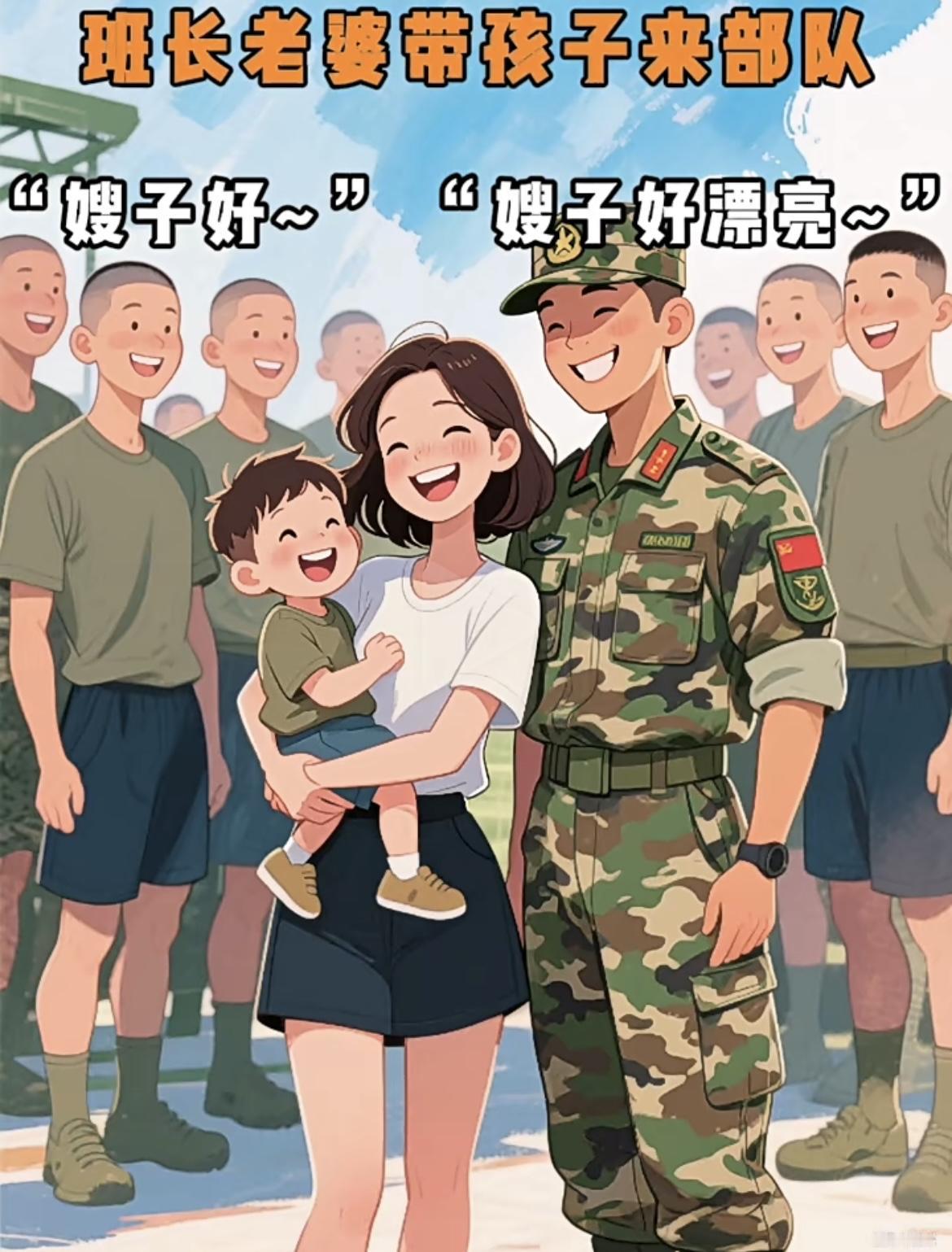 “班长媳妇来部队[吃瓜群众][奸笑][耶]”