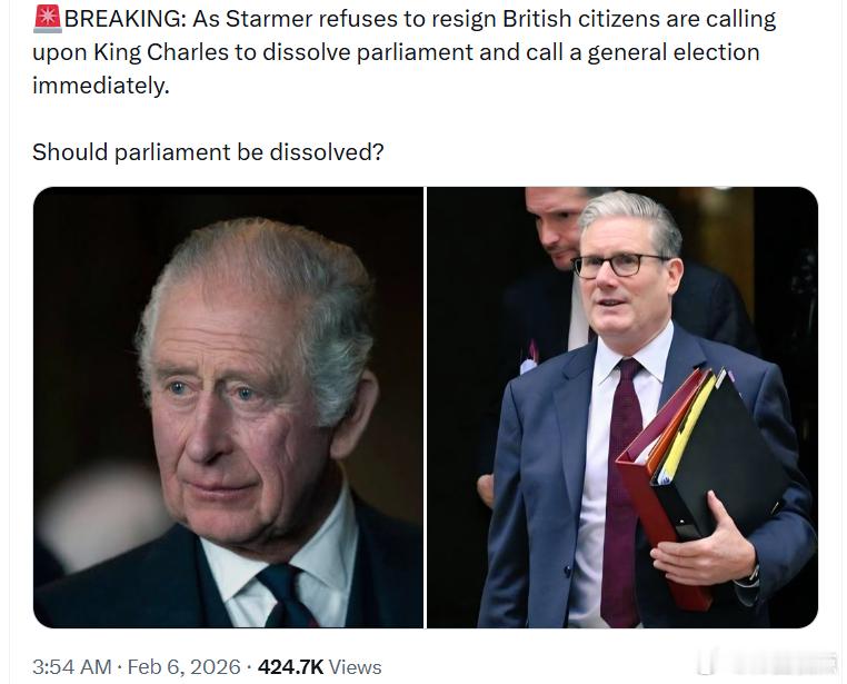 斯塔默拒绝辞职，英国公民正在呼吁查尔斯国王解散议会，并立即举行大选。 