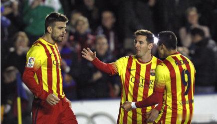 【西甲-皮克救主梅西哑火 巴萨客场连平仅超皇马1分】北京时间1月20日02:00