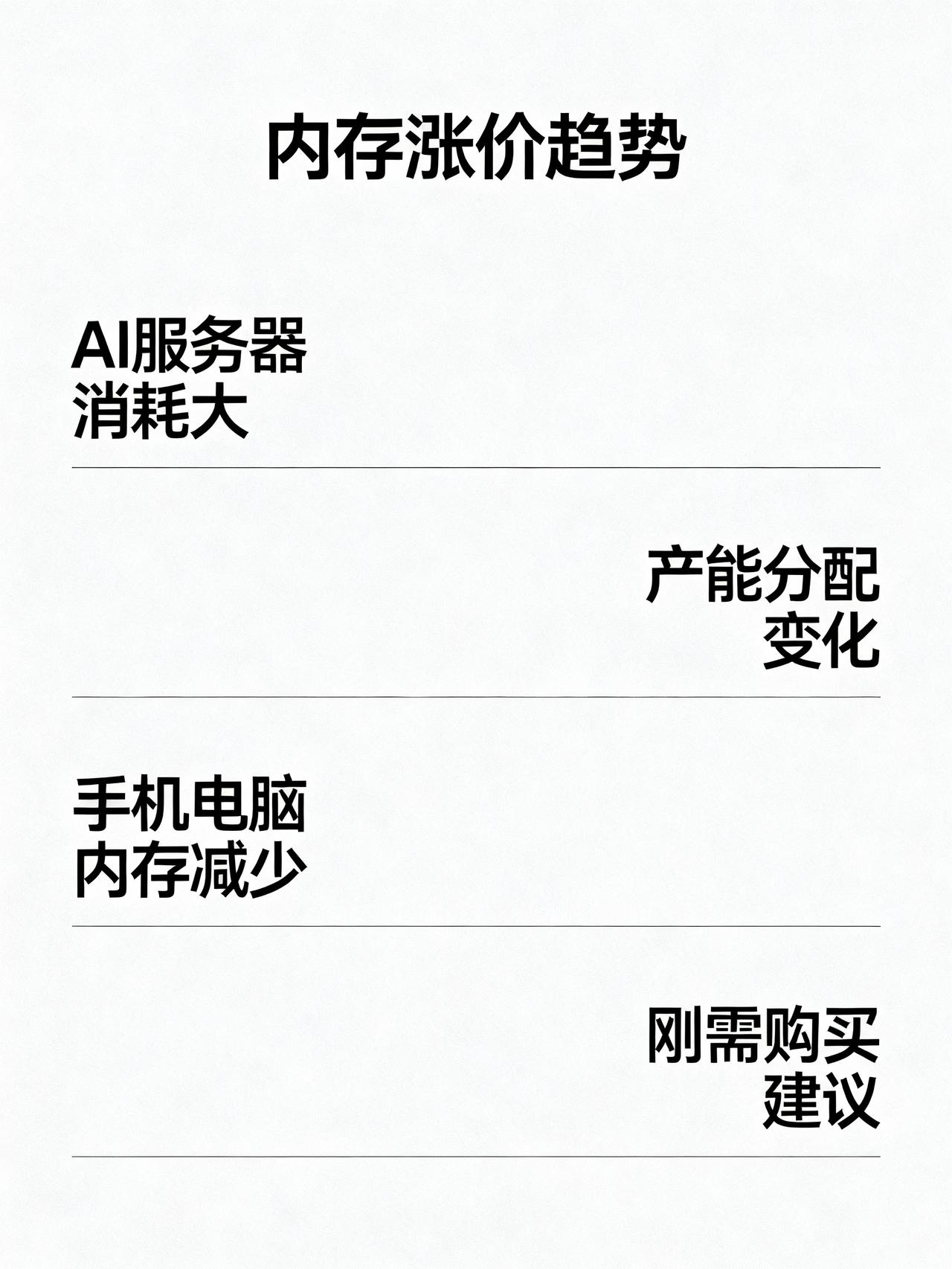 内存涨价真相：大厂都在给AI做内存，手机电脑用的就少了
内存短期内还会涨价，但会