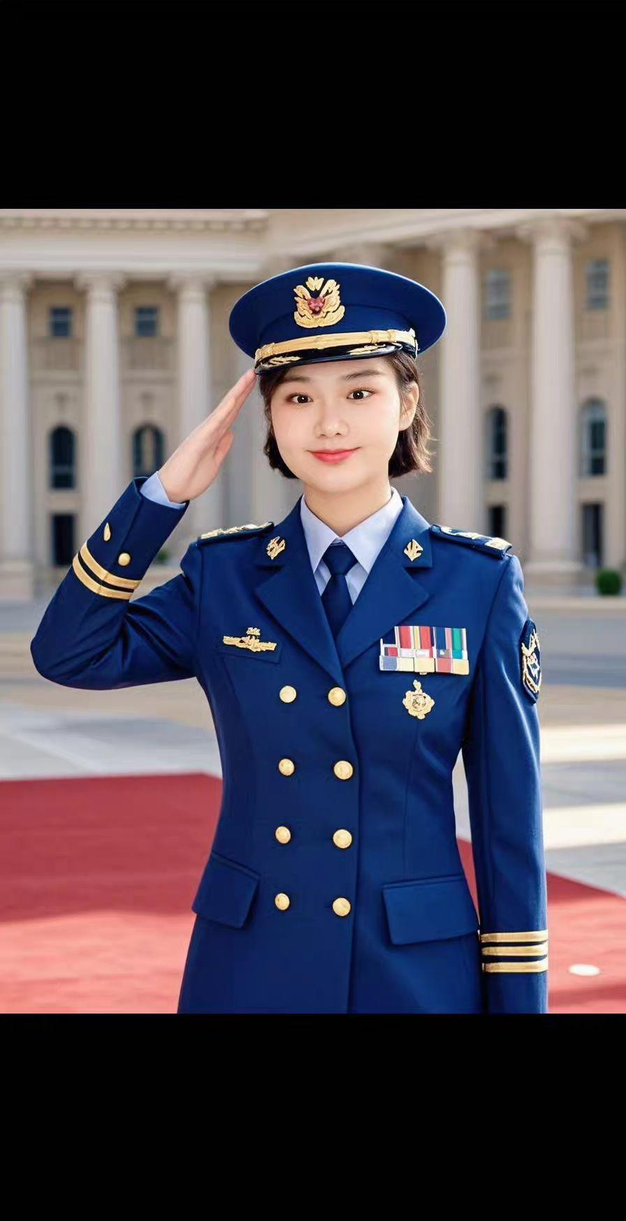 AI蓝灰空军英姿