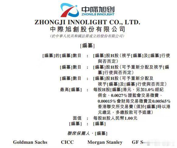 【中际旭创，通过港交所IPO聆讯，高盛、中金、摩根士丹利、广发联席保荐，普华永道