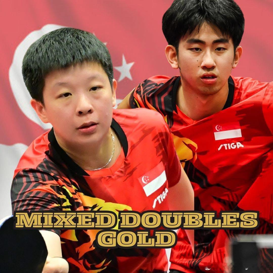 🇸🇬新加坡队夺得第33届东南亚运动会乒乓球混合双打金牌🥇冯耀恩再次获得金牌
