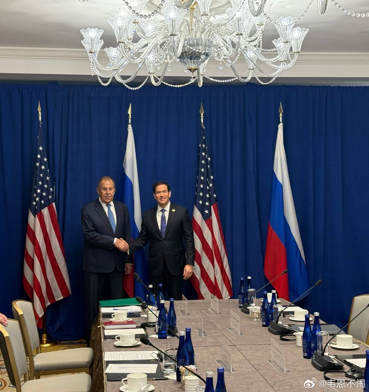 俄罗斯外交部长拉夫罗夫和美国外交部长卢比奥。 ​​​