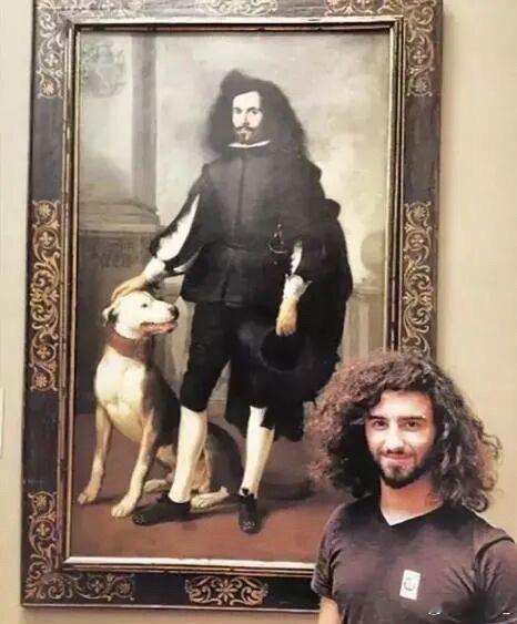 撞脸千年名画是什么体验“我朋友在大都会博物馆看到了自己的肖像”。配上的照片中，他