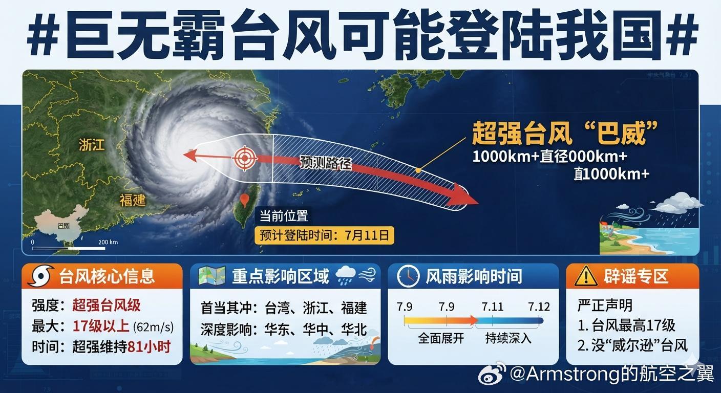 巨无霸台风可能登陆我国 今年第9号超强台风“巴威”目前已发展成云系直径超1000