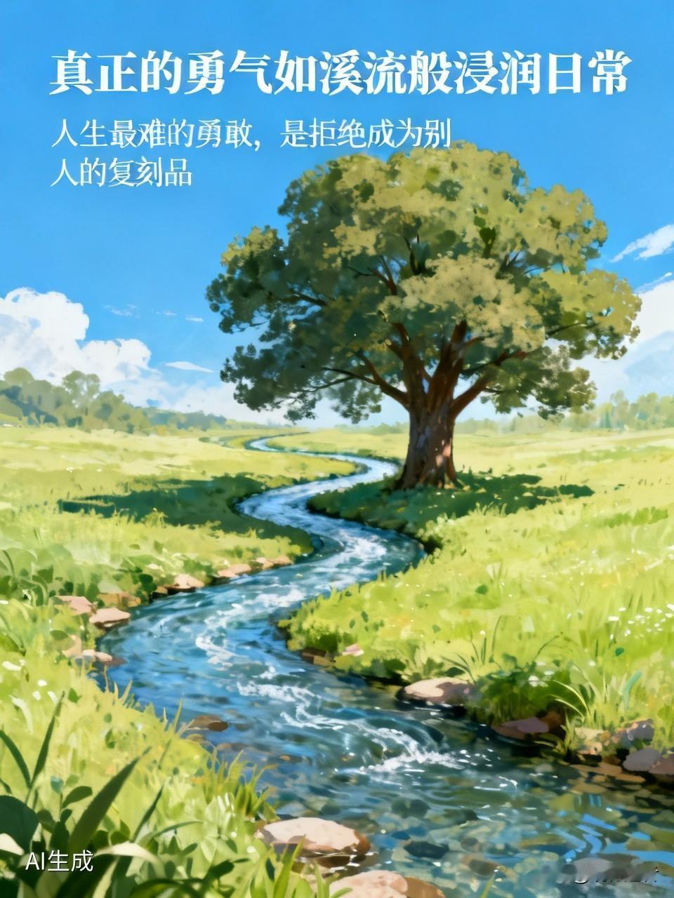 真正的勇气如溪流般浸润日常，在晨起时分的坚持里，在深夜独处的静默中。它并非无所畏