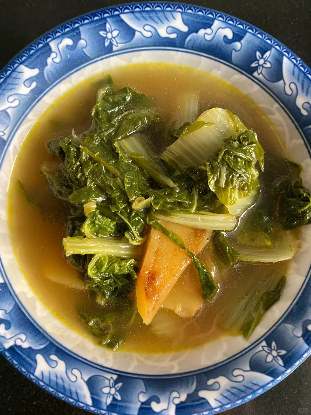 早餐🥣吃大馒头油条，白菜汤🥬