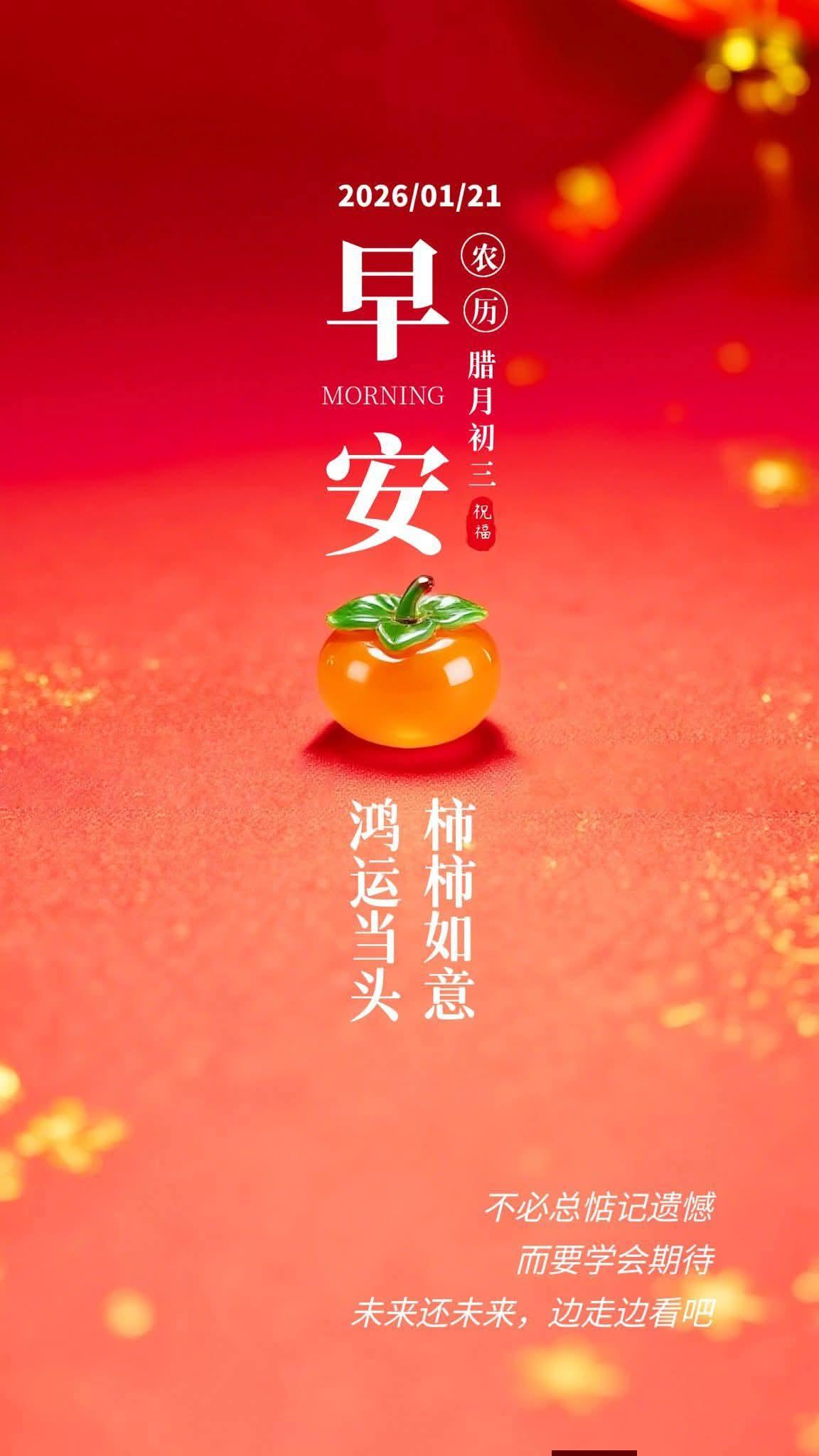 新年早安，柿柿如意！🍎🎉