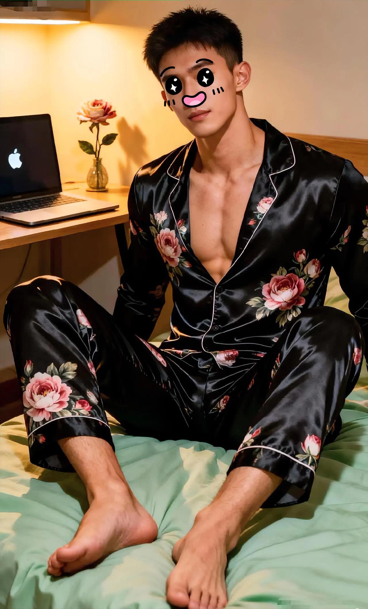 这种睡衣到底是谁设计的啊？看上去既不保暖又没觉得多好看，一个大男人穿这么花哨真的